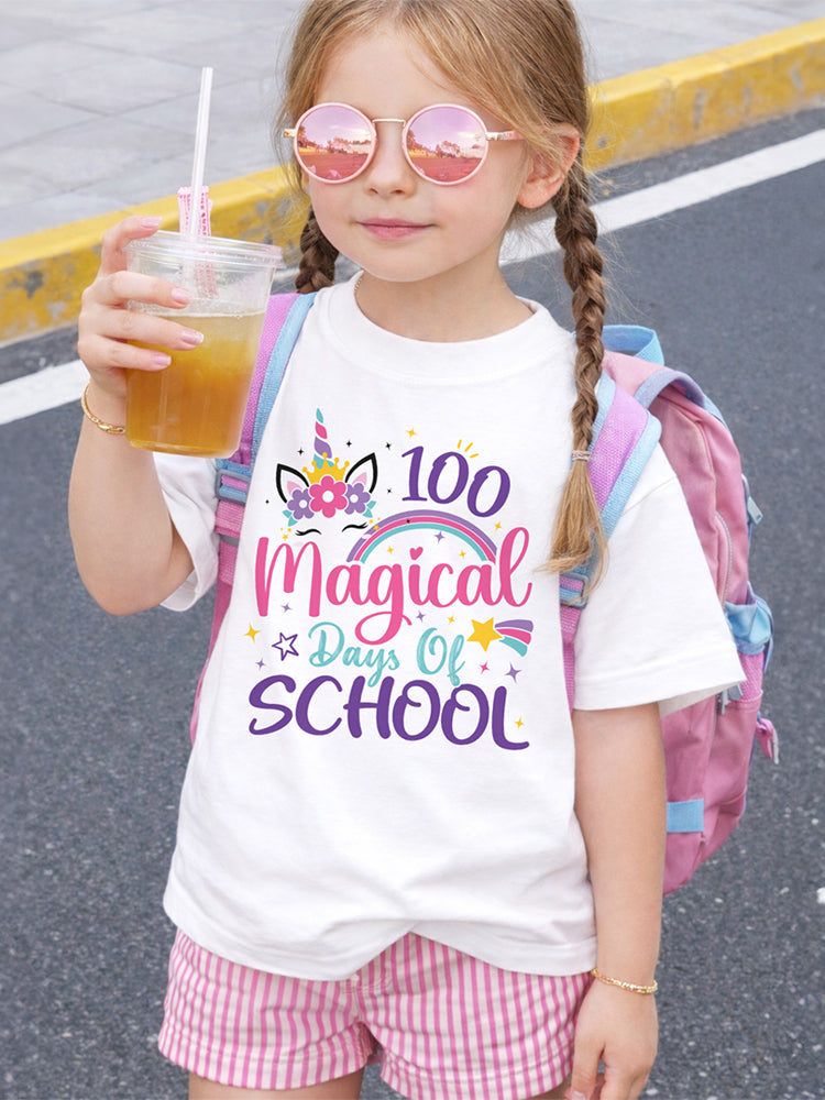 "100 Magical Days of School" Unicorn Edition Youth T-shirt