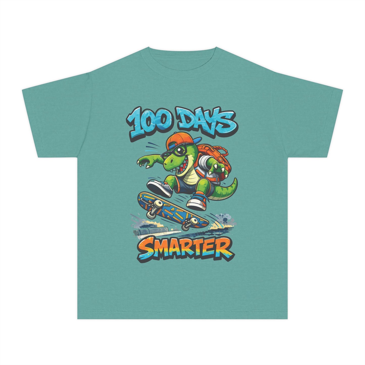 "100 Days Smarter" Skating T-Rex Youth Tee