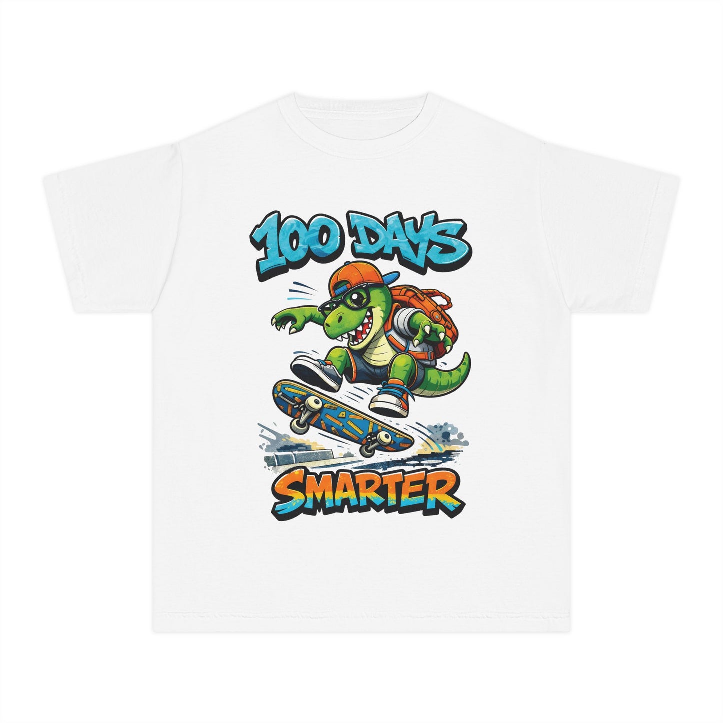"100 Days Smarter" Skating T-Rex Youth Tee
