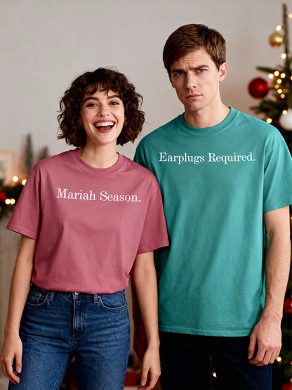 "Mariah Season" & "Earplugs Required" Matching Vintage Tees – The Ultimate "She’s Defrosting" Holiday Set